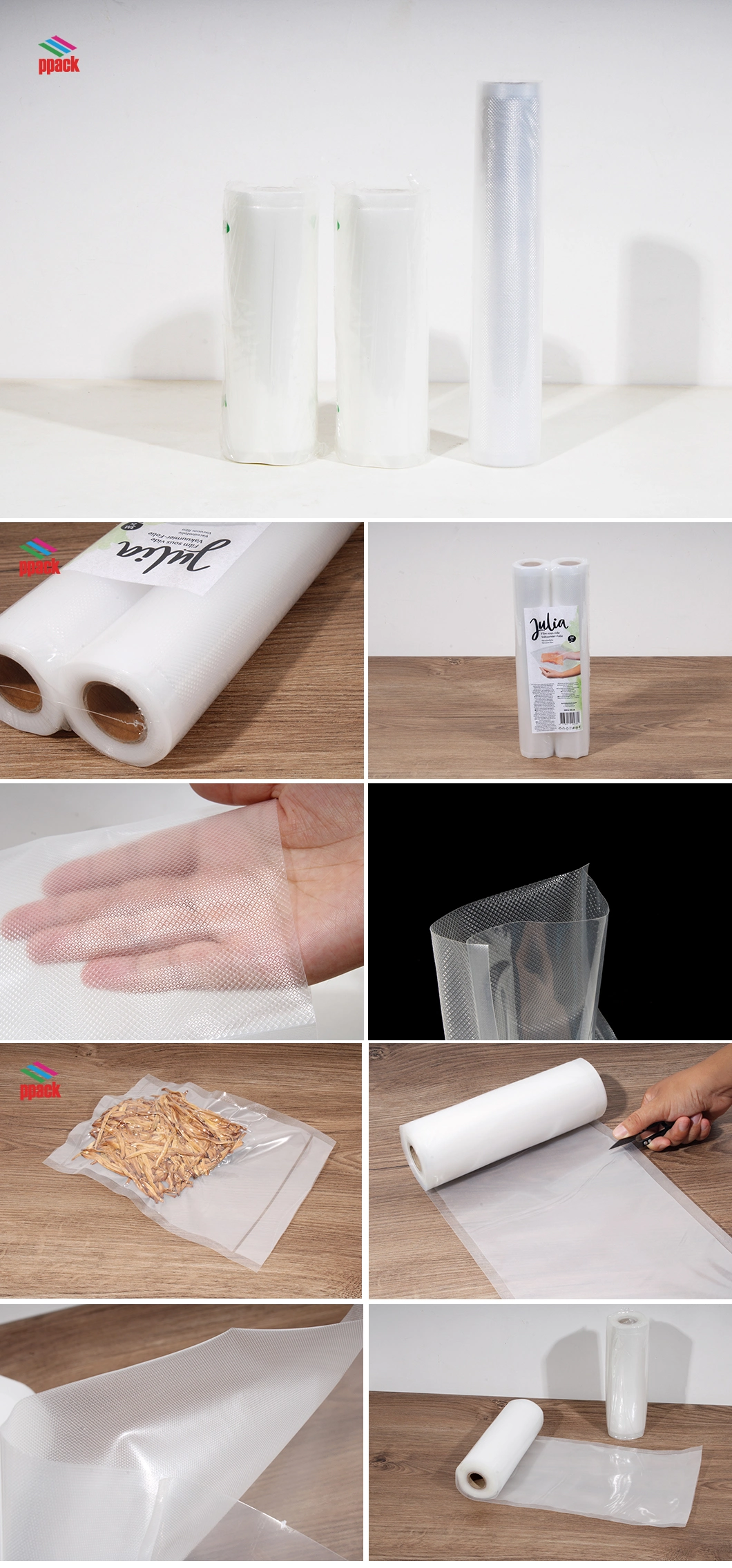 Sample Free! Embossed Vacuum Bag Roll Textured Vacuum Storage Bag Roll for Food Sealer Plastic Packaging Made in China Manufacture