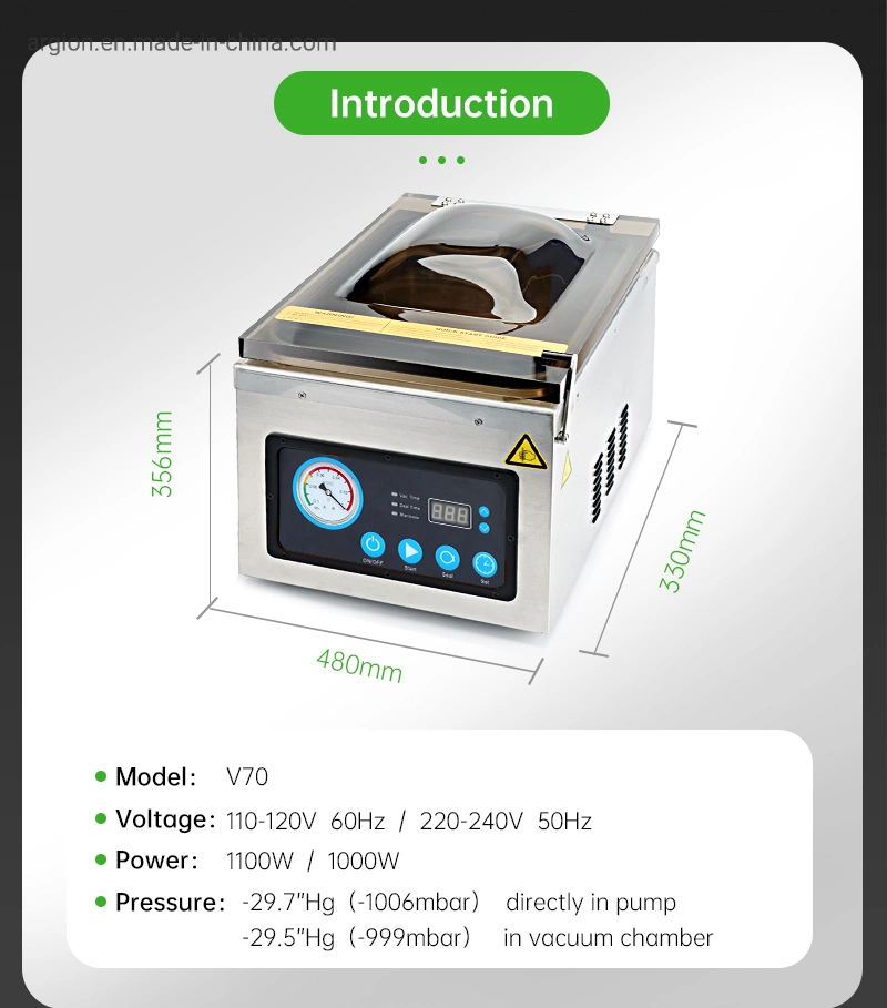 Kitchen Equipment Commercial Automatic Food Single Chamber Vacuum Sealer with CE/RoHS