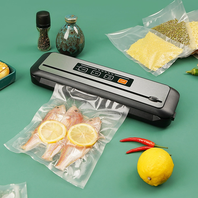 Household Portable Black Stainless Steel Vacuum Packing Sous Vide Food Storage Vacuum Sealer