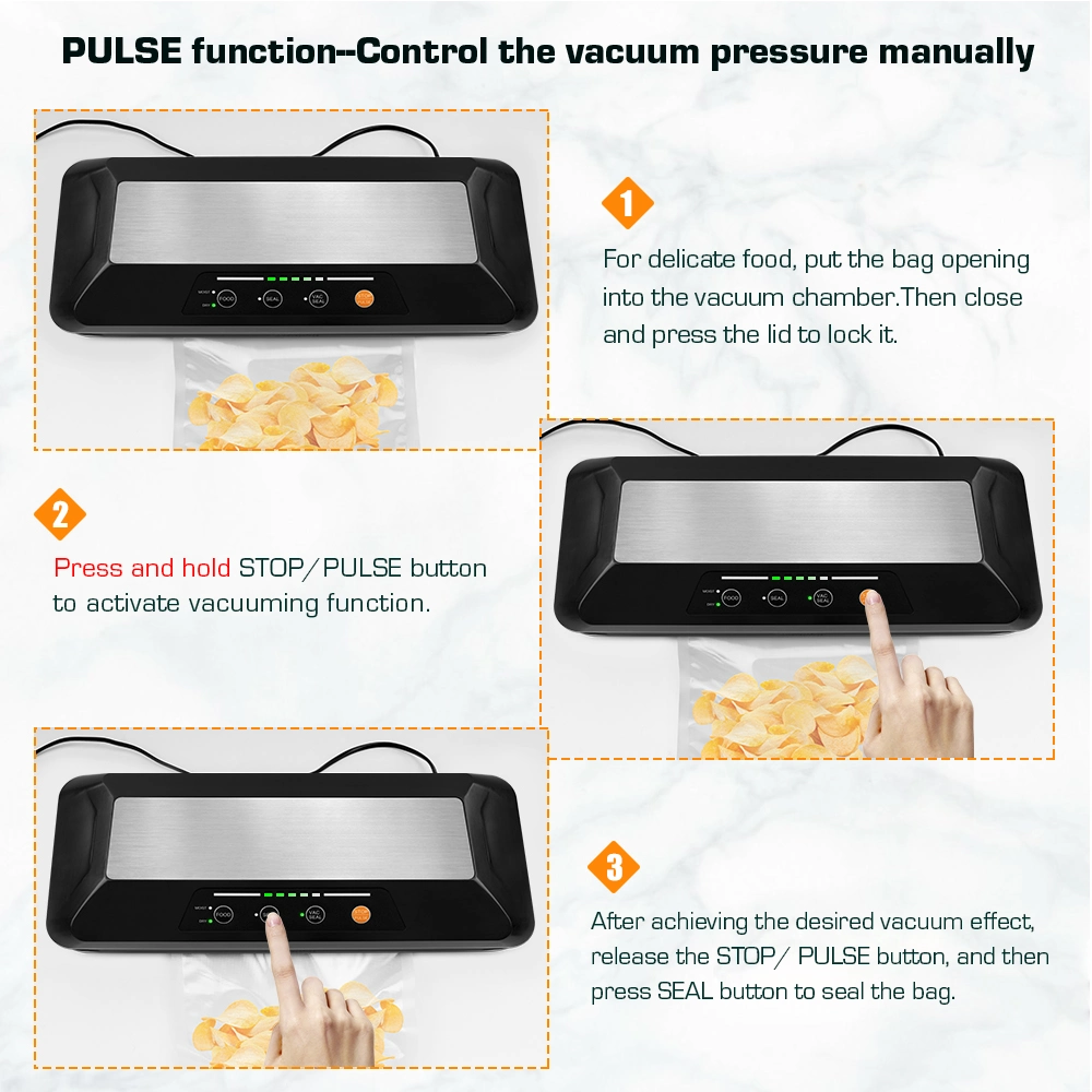 Very Artistic Vacuum Sealer Dry and Wet Food Settings with Built-in Knife Entry Kit, Inching Control for Overheating Protection