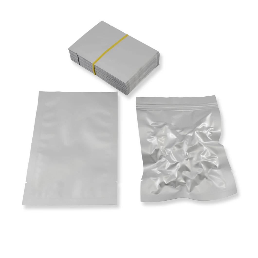 Custom Resealable Heat Seal Aluminum Foil 3 Sides Sealing Food Vacuum Sealing Bag with Tear